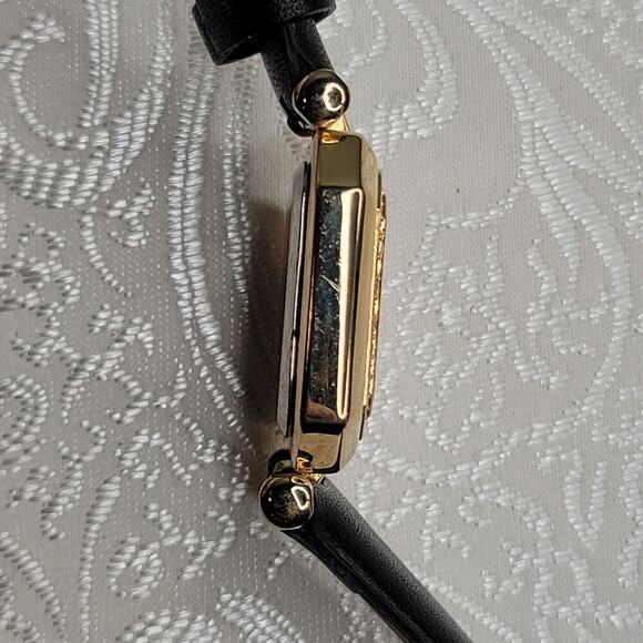 Isaac Mizrahi Live! watch women's‎ sparkly gold tone black faux leather working - Picture 4 of 10